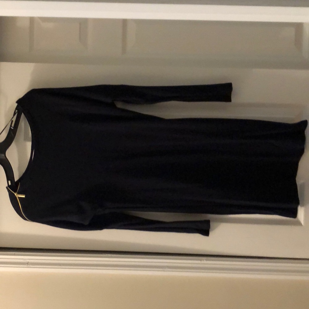 Navy blue Long sleeve dress with zipper detail